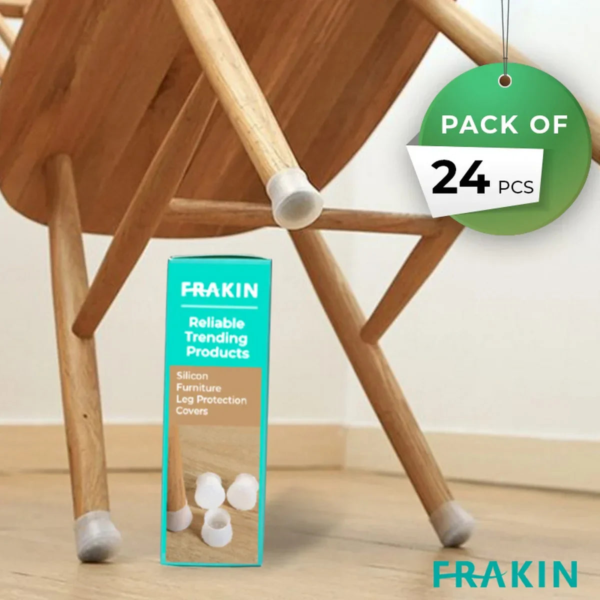 Wooden Silicone Chair Protection Cover (24 Pcs)