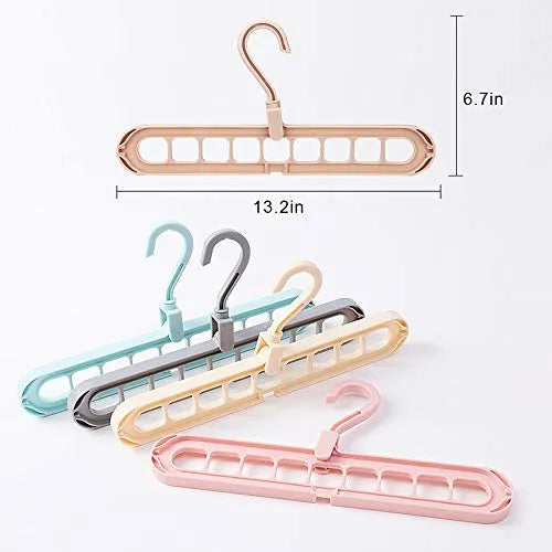 9-Holes Space Saving Hook Hanger - Pack of 5