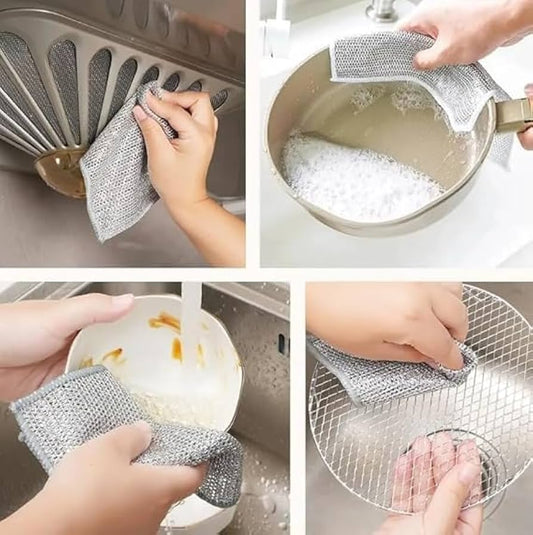 Imported Steel Wire Kitchen Cleaning Cloth (Pack of 10)
