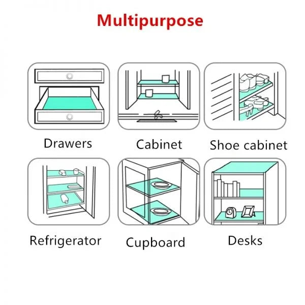 Anti-Slip Waterproof Mats for Kitchen Cupboards, Fridges, and Table