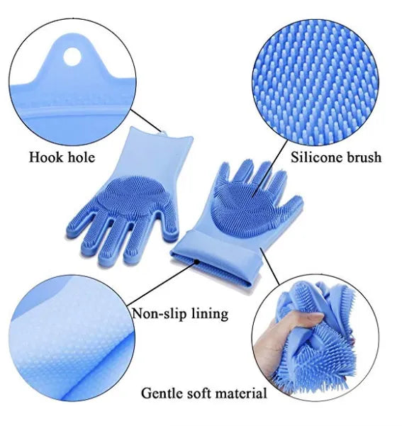 Silicone Dishwashing Gloves (With FREE Hanging Hook)