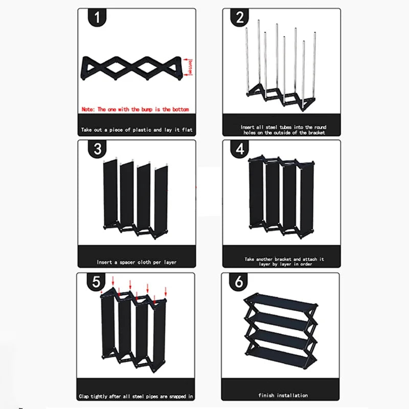 X-Shaped Adjustable Shoe Rack for Home & Offices