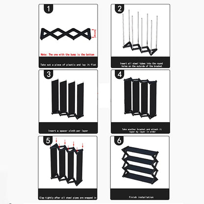 X-Shaped Adjustable Shoe Rack for Home & Offices