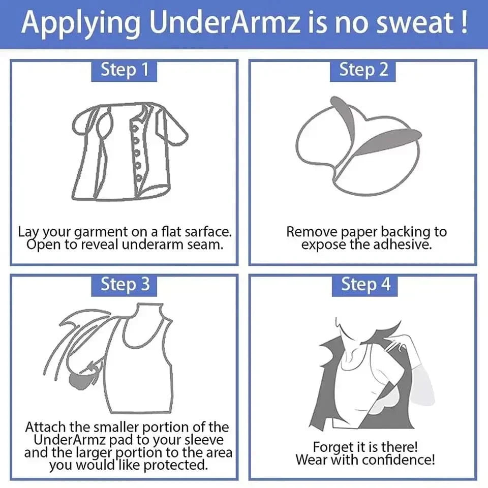 Unisex Underarm Sweat Pads - Pack of 2
