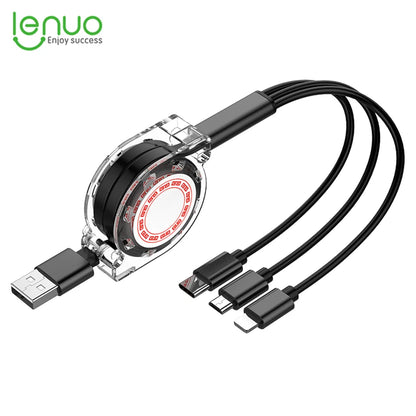 Extendable Data Cable 3 in 1 USB Charger for car