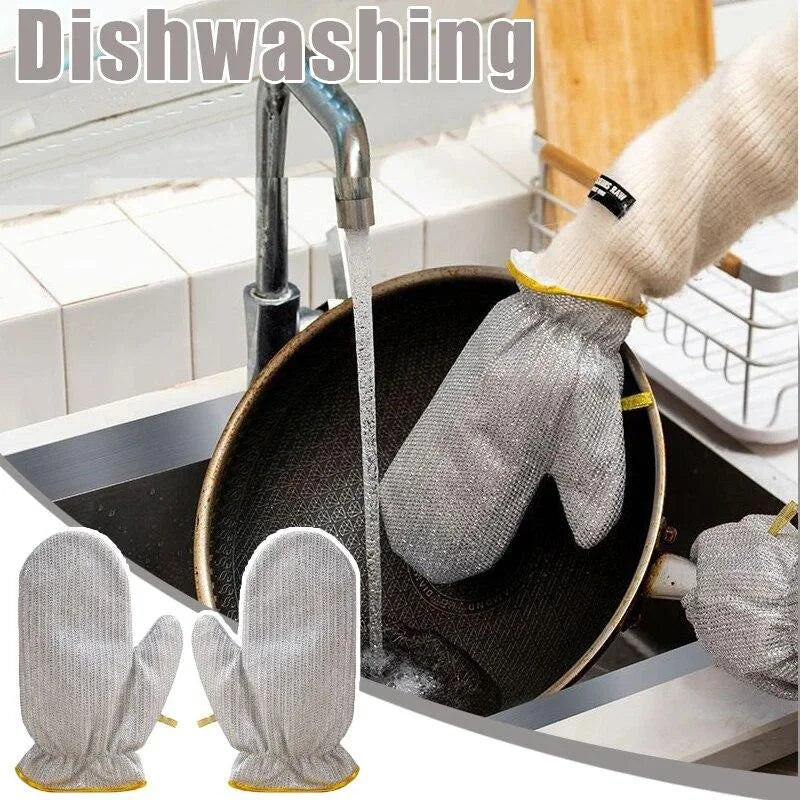 Non Scratch Wire Dishwashing Hand Gloves