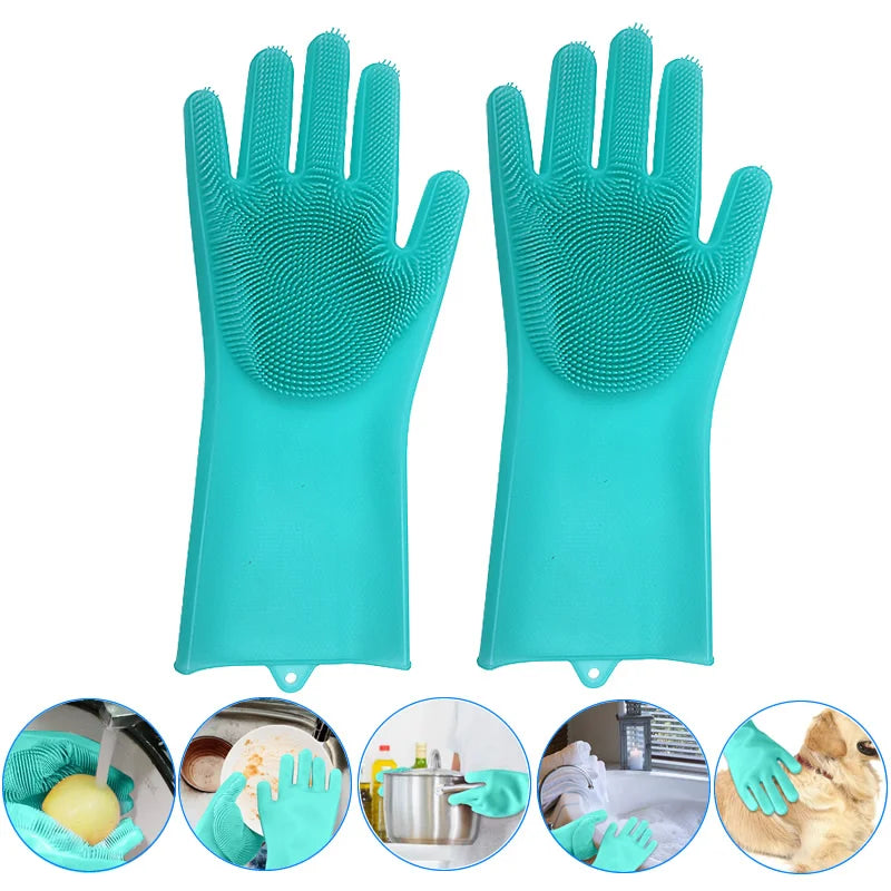 Silicone Dishwashing Gloves (With FREE Hanging Hook)