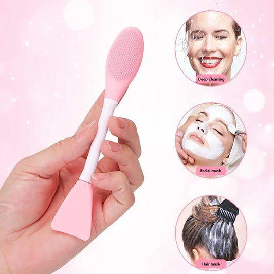Double Ended Silicone Face Mask Brush