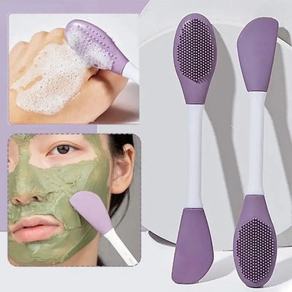 Double Ended Silicone Face Mask Brush