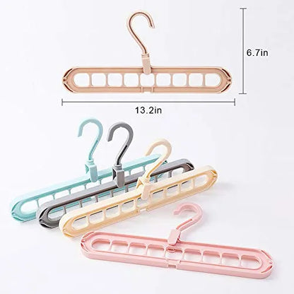 9-Holes Space Saving Hook Hanger - Pack of 5