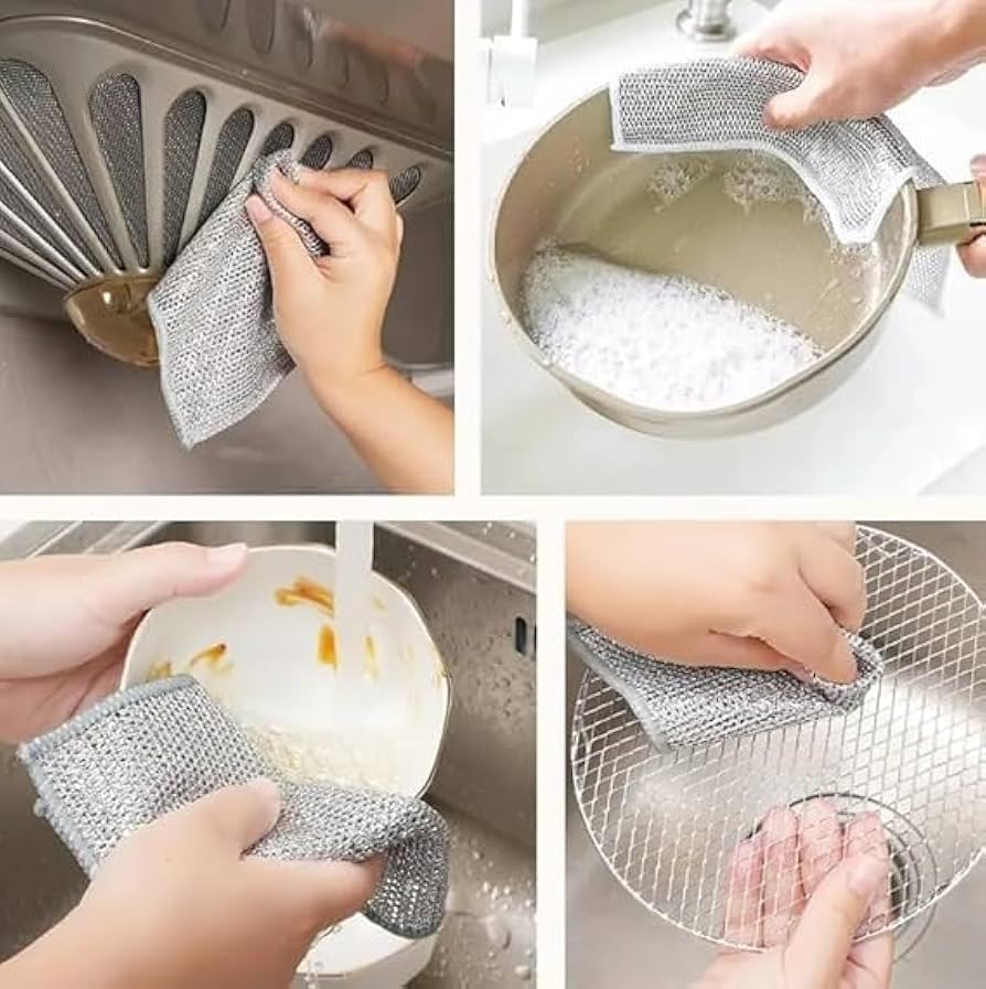 Imported Steel Wire Kitchen Cleaning Cloth (Pack of 10)