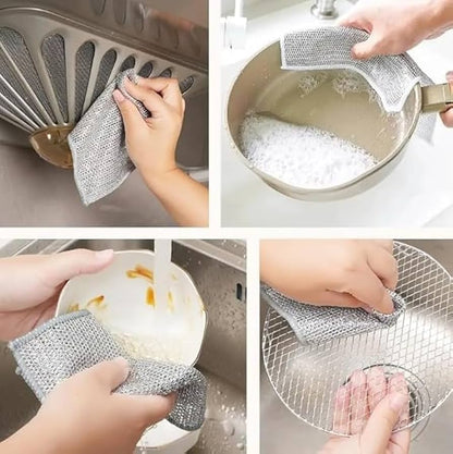Imported Steel Wire Kitchen Cleaning Cloth (Pack of 10)
