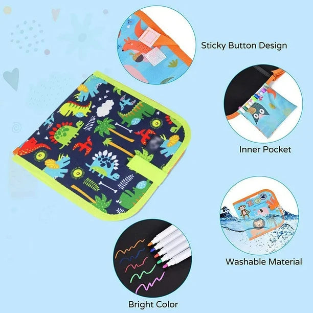 Erasable and Reusable Doodle Magic Book with 3 Markers & 2 Wipes
