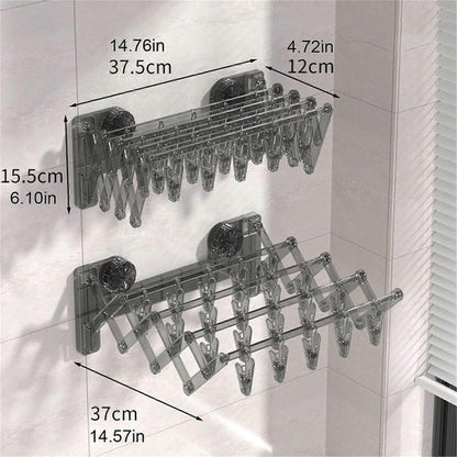 Foldable Clothes Drying Rack with Suction Cup Space Saving Design