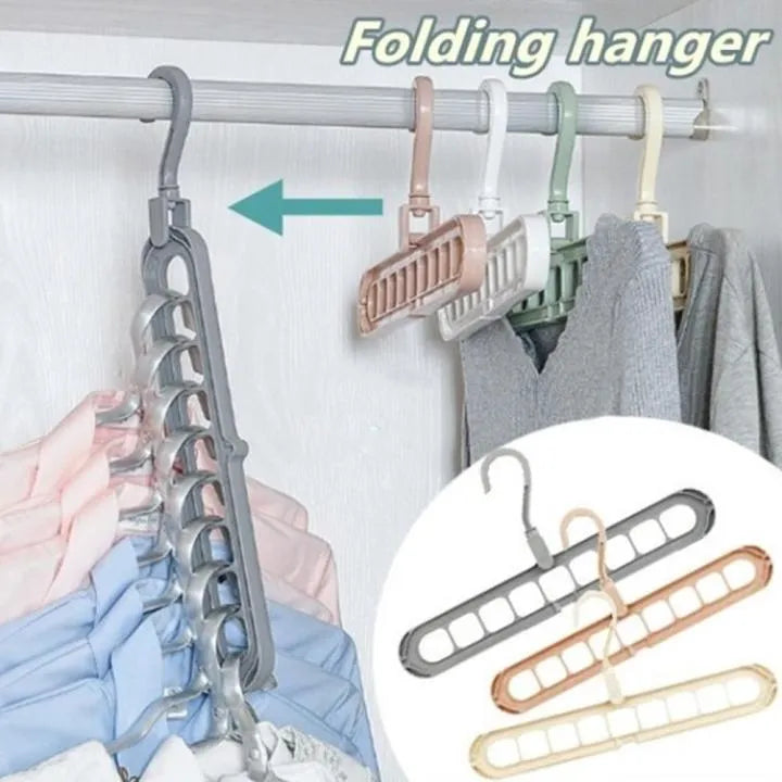 9-Holes Space Saving Hook Hanger - Pack of 5