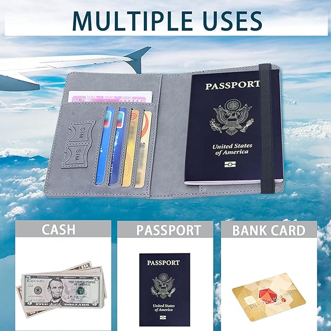 Vintage PU Leather Passport Holder and Travel Wallet