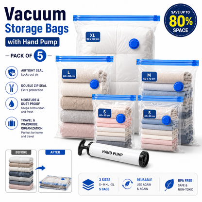 Vacuum Storage Bags with Hand Pump