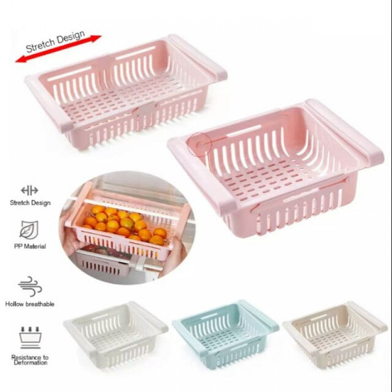PACK OF 2 Adjustable-Fridge Storage Basket