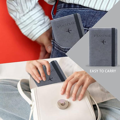 Vintage PU Leather Passport Holder and Travel Wallet