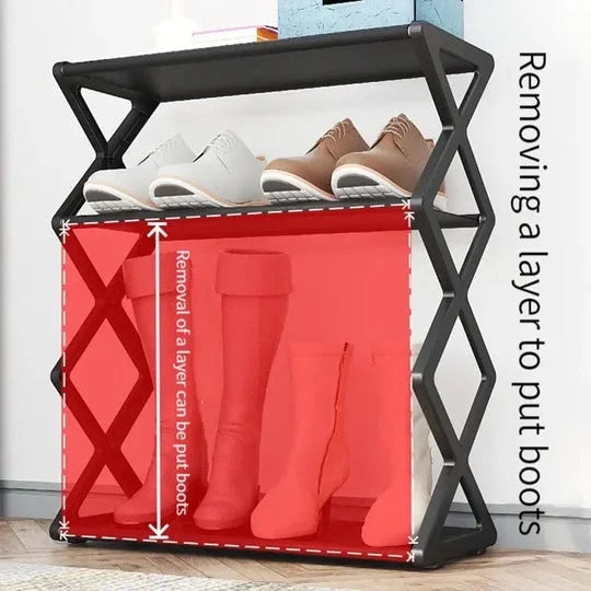 X-Shaped Adjustable Shoe Rack for Home & Offices