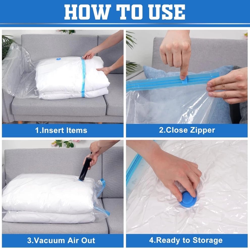 Vacuum Storage Bags with Hand Pump