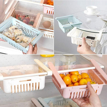 PACK OF 2 Adjustable-Fridge Storage Basket