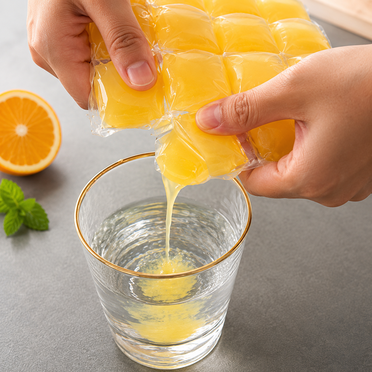 10 Pcs Reusable Juice Ice Cube Bags