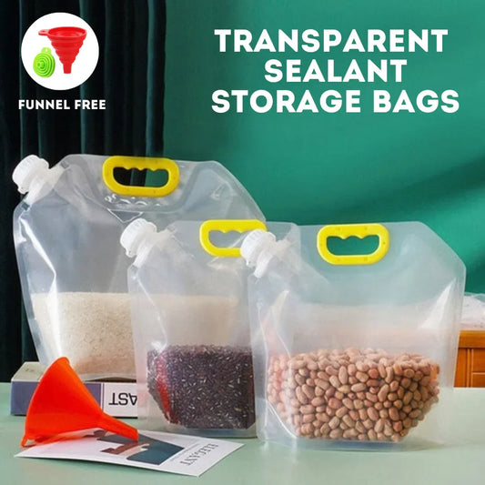 Transparent Sealant Food Storage Bags with FREE FUNNEL