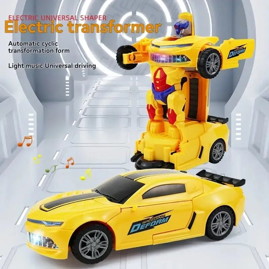 Car Transforming Robot Toy With Lights & Music
