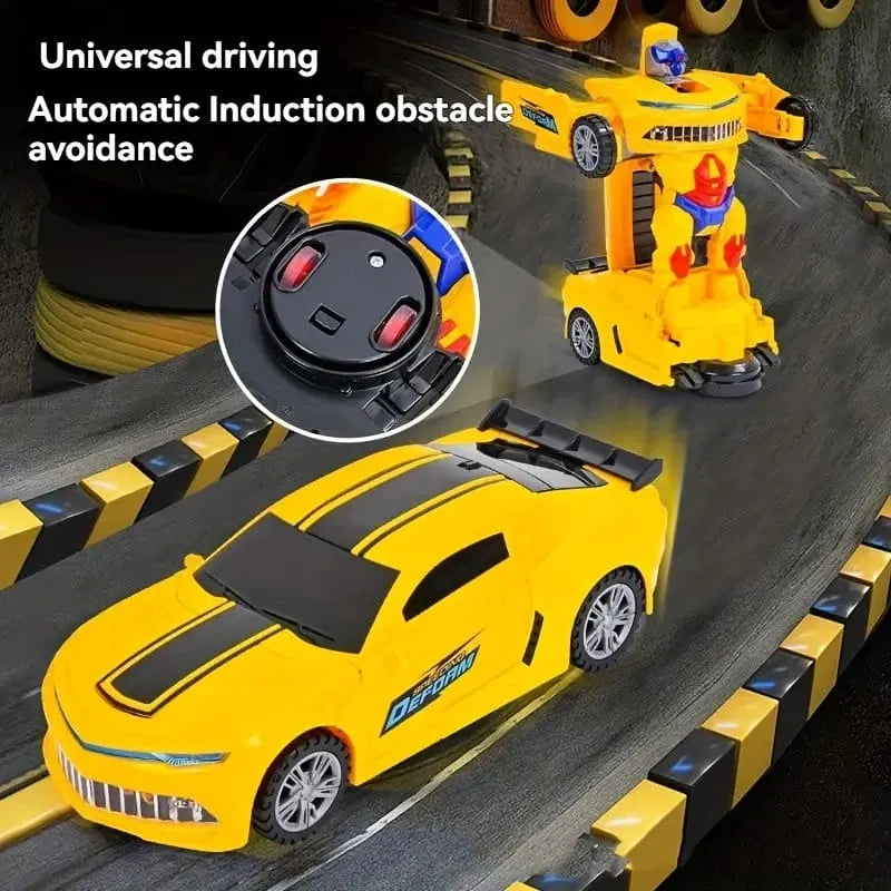 Car Transforming Robot Toy With Lights & Music