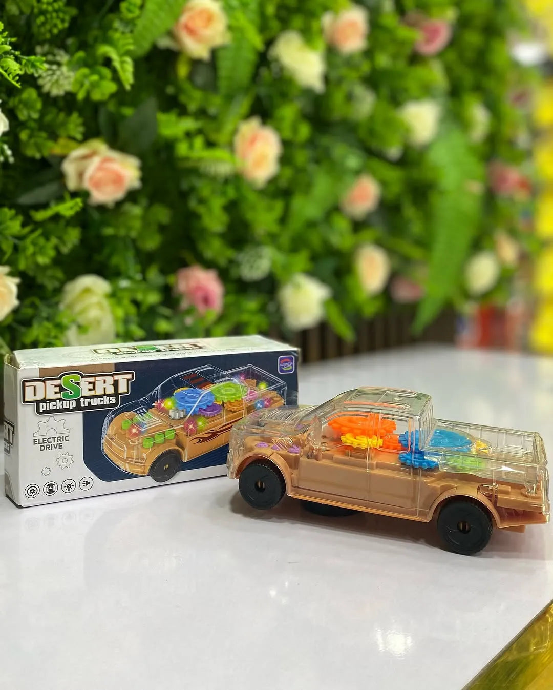 Transparent Gear Police Car Toy With Lights And Music