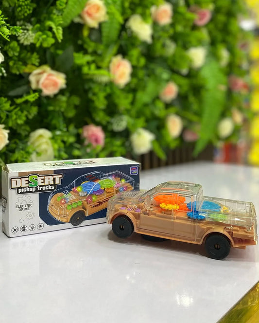 Transparent Gear Police Car Toy With Lights And Music