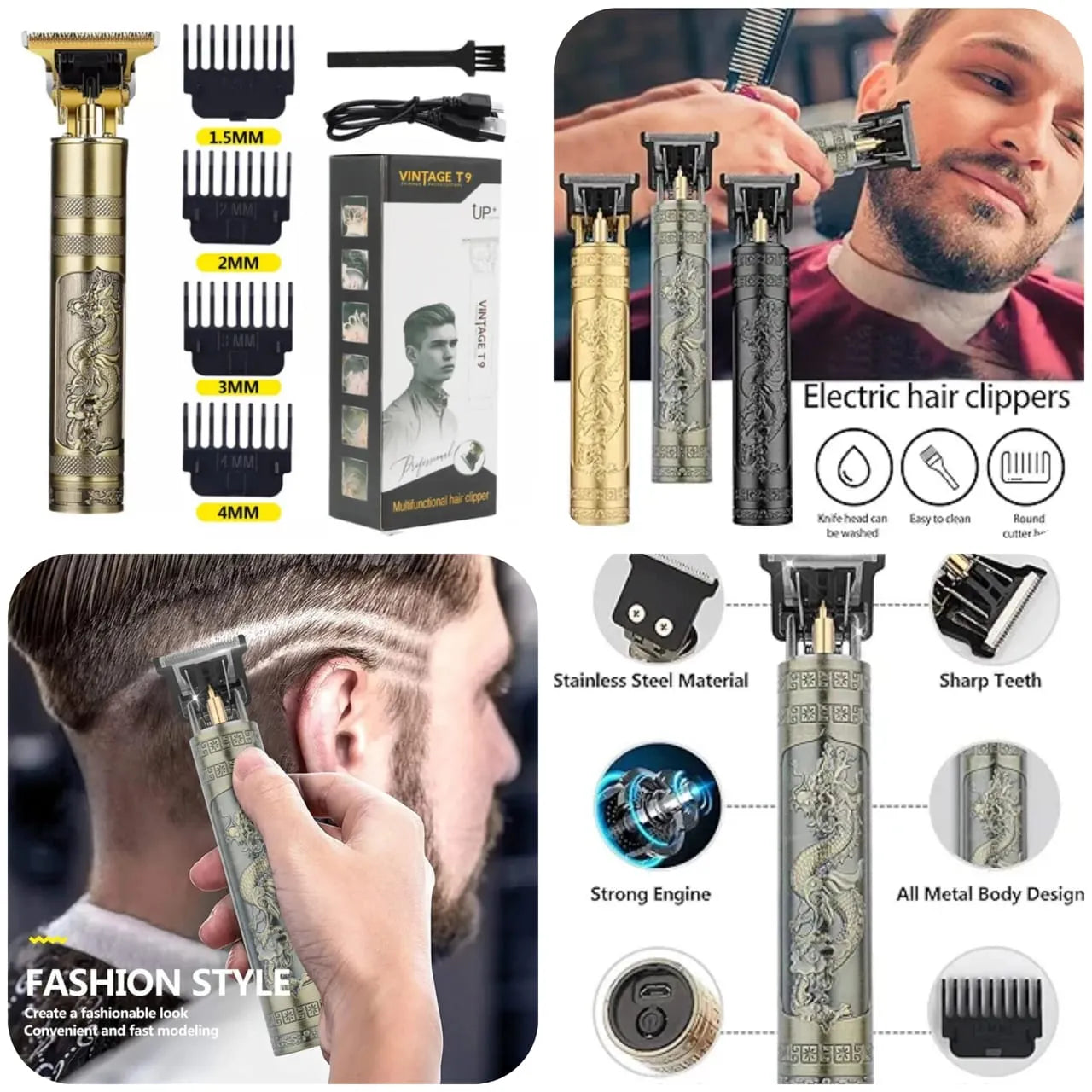 Metal Hair Trimming Vintage T9 Electric Hair Cutting Machine