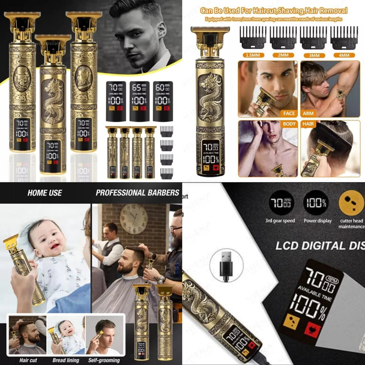 Metal Hair Trimming Vintage T9 Electric Hair Cutting Machine