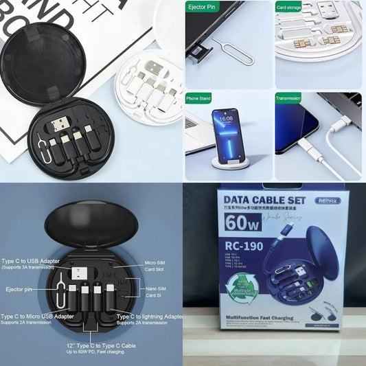 5 in 1 Portable Multifunctional Data Cable Storage Box