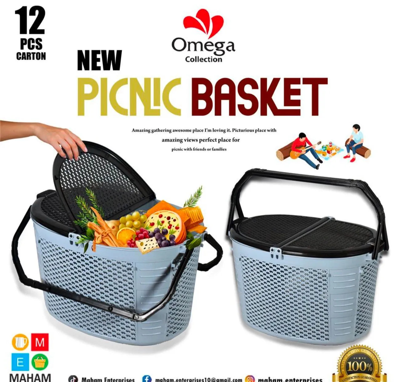 New Premium Quality Picnic Basket