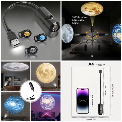 Cosmic Mini Star Projector – 6 Lenses Night Lamp