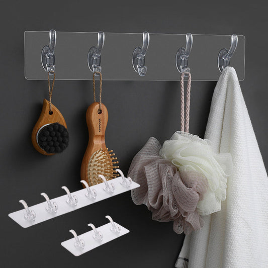 Transparent Wall Mounted 6 Hook Rack (Buy 1 Get 1 Free)