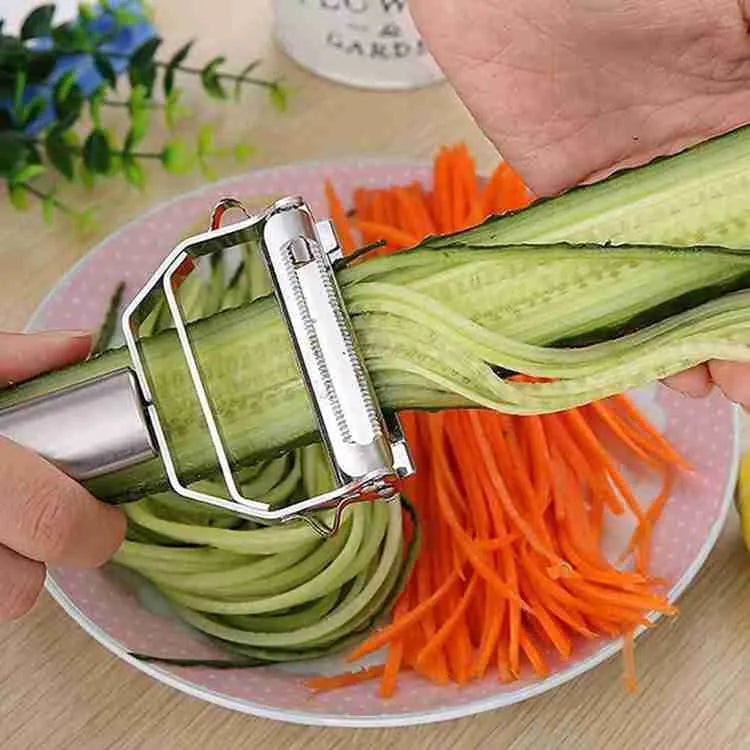 Stainless Steel Vegetable Peeler With Double Planning Grater
