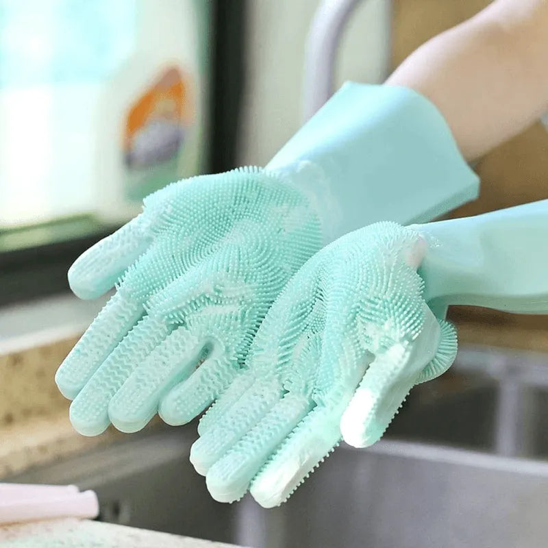 Silicone Dishwashing Gloves (With FREE Hanging Hook)