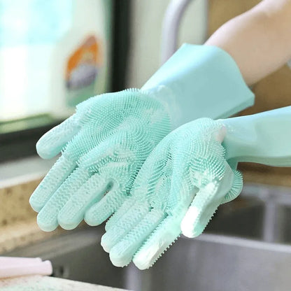 Silicone Dishwashing Gloves (With FREE Hanging Hook)