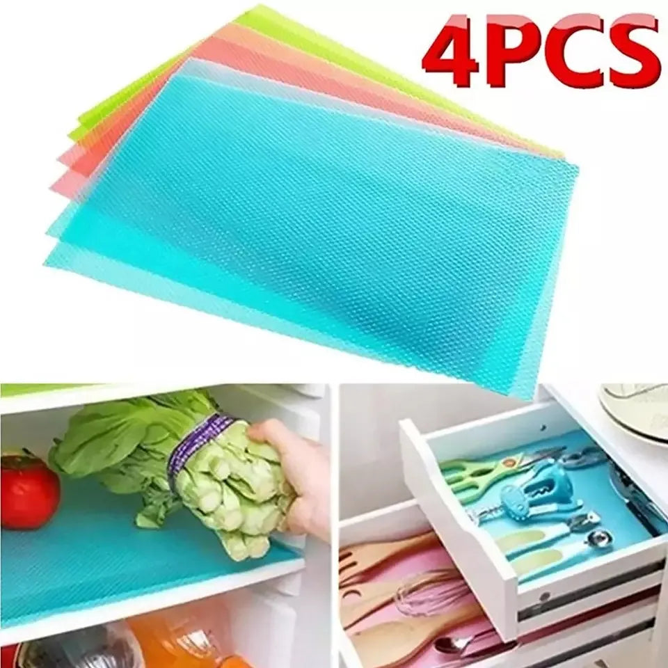 Waterproof Anti Bacterial Fridge Mats (4Pcs)