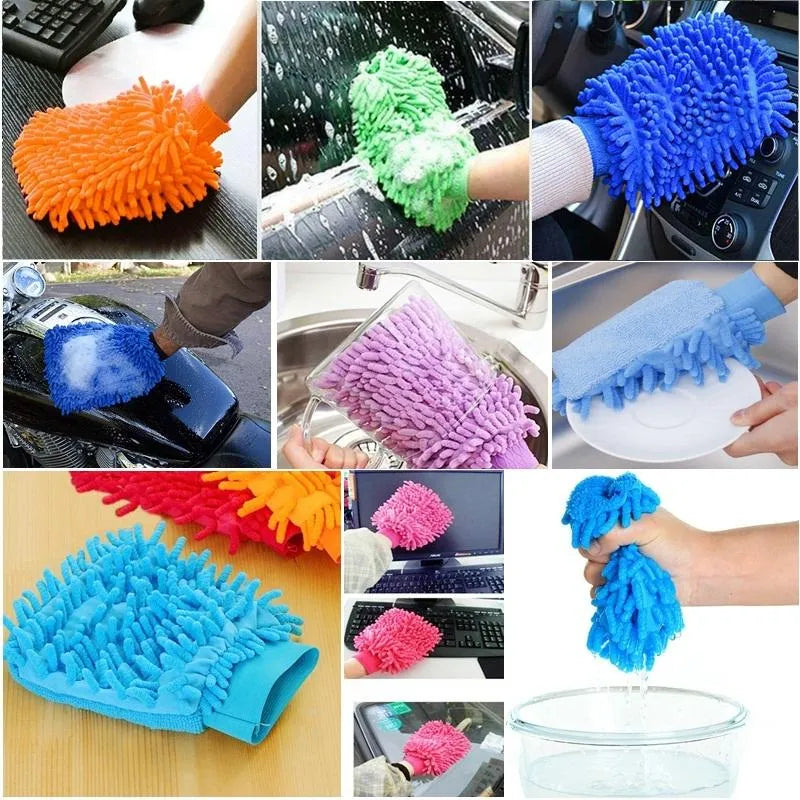 Microfiber Washing Gloves for Car & Household Use