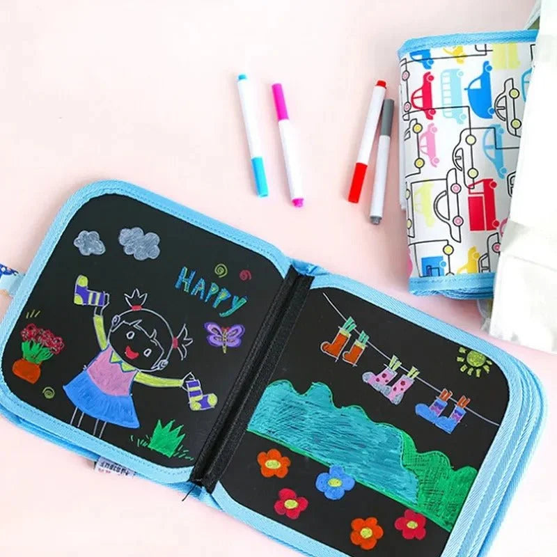 Erasable and Reusable Doodle Magic Book with 3 Markers & 2 Wipes
