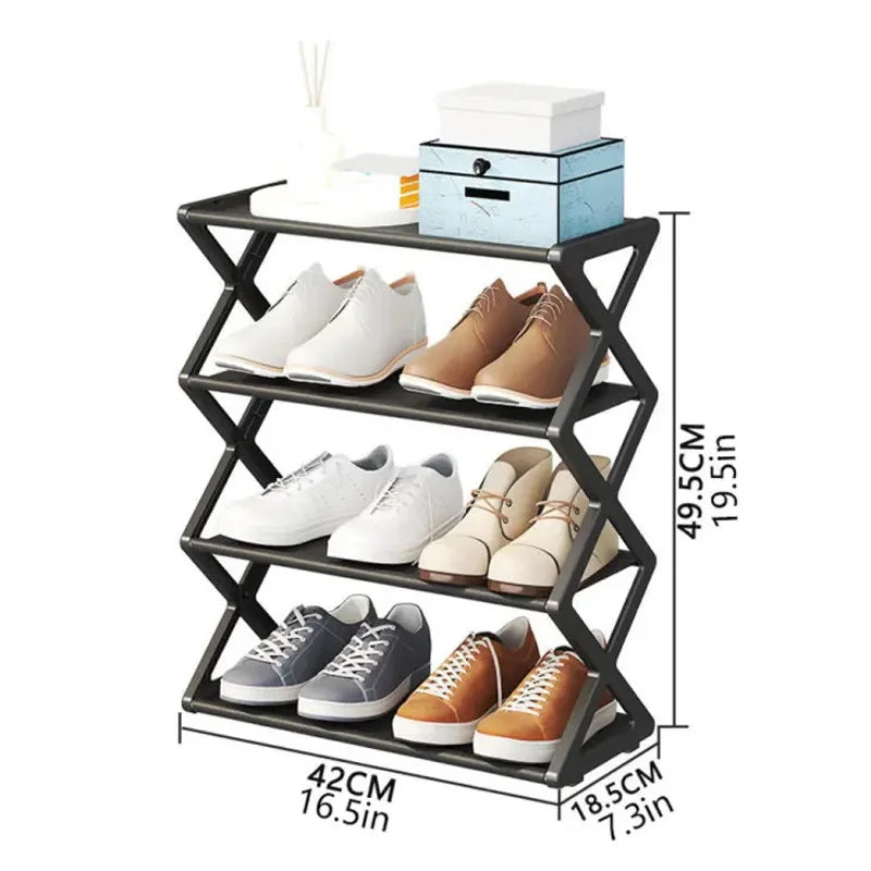 X-Shaped Adjustable Shoe Rack for Home & Offices
