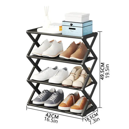 X-Shaped Adjustable Shoe Rack for Home & Offices