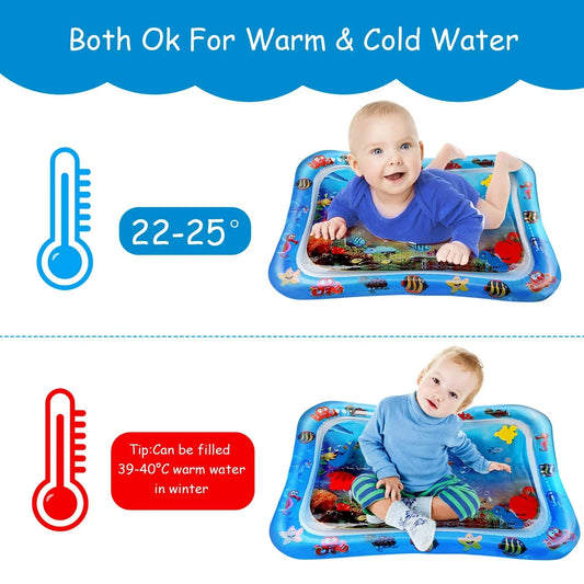 Inflatable Tummy Time Water Mat for Baby Water Play and Splashing fun